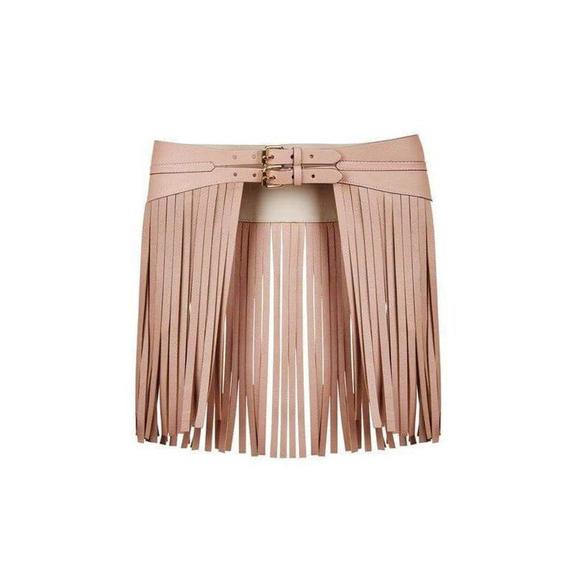 BCBGMAXAZRIA - Fringe Contour Waist Belt - S